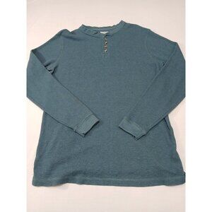 KingSize Mens XLT Teal Waffle-Knit Long Sleeve Henley
